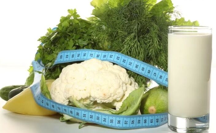 Kefir and vegetables for weight loss