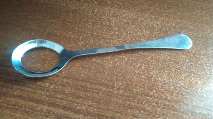 A hole in a spoon